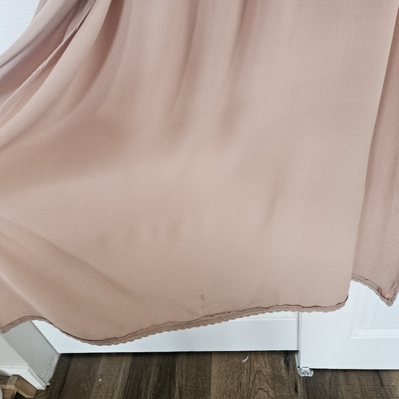 Forever 21 Maxi Dress - Blush Pink Flounce Sleeves Size Medium Slit Flowy - Picture 9 of 9